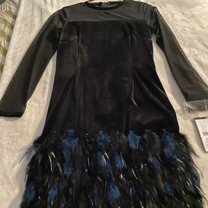 NWT: Tahari Velvet long sleeve cocktail dress